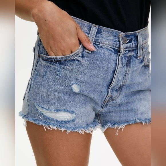 Levi's 501 cutoff distressed jean denim short - Picture 2 of 12